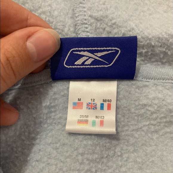 Vintage Y2K Reebok hoodie baby blue size S - Picture 10 of 11